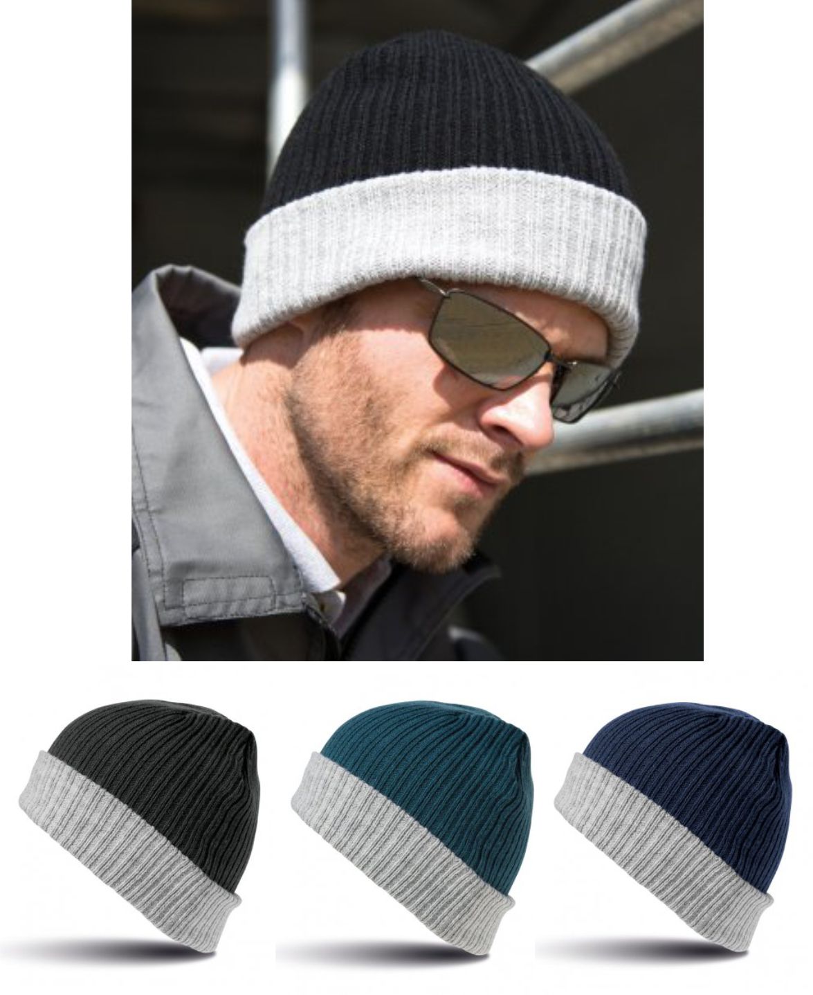 Result RC378 Double Layered Knitted Hat - Click Image to Close